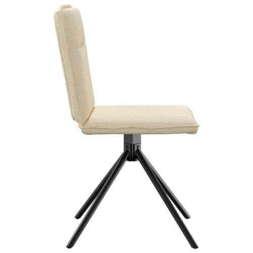 Трапезни столове, 2 бр, кремави, текстил