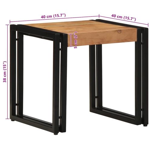 Масичка за кафе Кафяво 40 x 40 x 38 cm Солидно акациево дърво