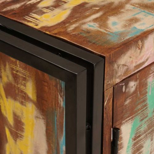 Шкаф за мивка с рафт Многоцветен Солидно възстановено дърво