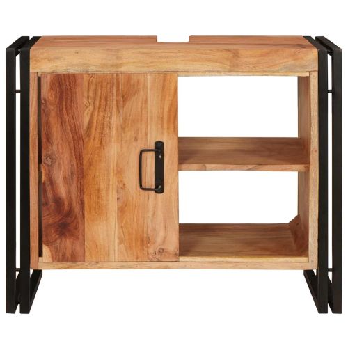 Шкаф за мивка Кафяво 71 x 33 x 58 см Солидно акациево дърво