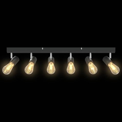 Таванен спот с прожектори Черно 73 x 6,5 x 11,5 см Метал