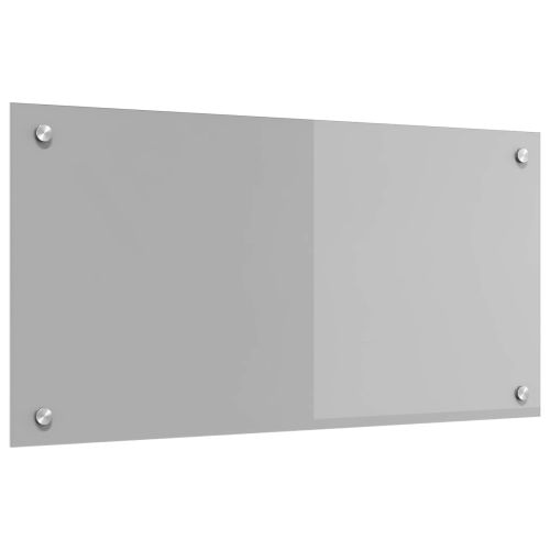 Кухненски заден панел Светлосиво 80 x 40 cm закалено стъкло