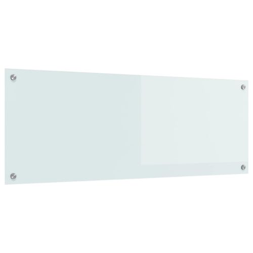 Кухненски заден панел Бяло 110 x 40 cm закалено стъкло