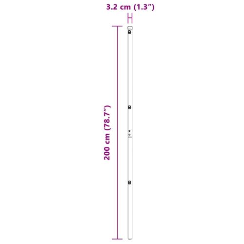 Стълб за ограда. 7 pcs Сив Стомана