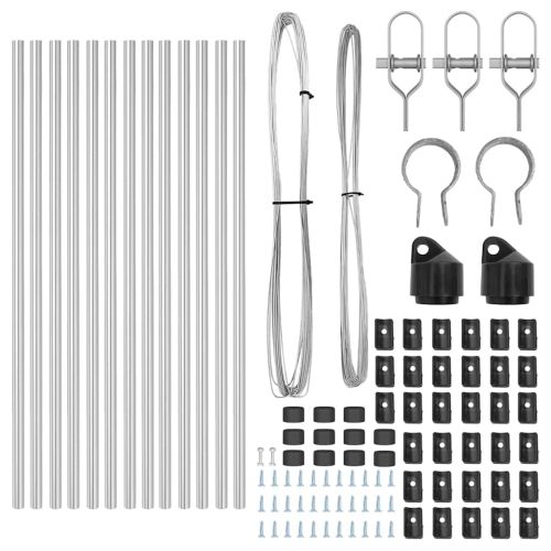 Стълб за ограда. 13 pcs Сребрист Стомана