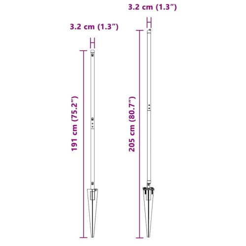 Стълб за ограда. 13 pcs Зелен Стомана