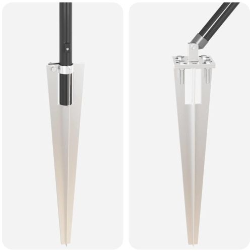 Стълб за ограда. 7 pcs Сив Стомана