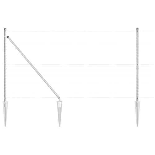 Стълб за ограда. 7 pcs Сребрист Стомана