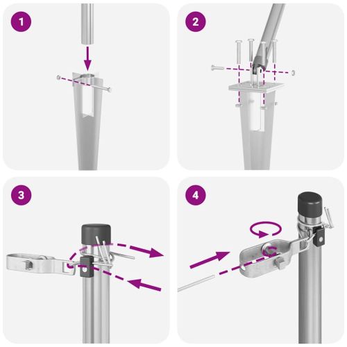 Стълб за ограда. 13 pcs Сребрист Стомана