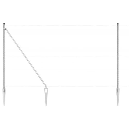 Стълб за ограда. 13 pcs Сребрист Стомана