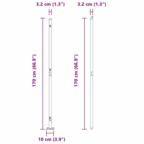 Стълб за ограда. 13 pcs Сив Стомана