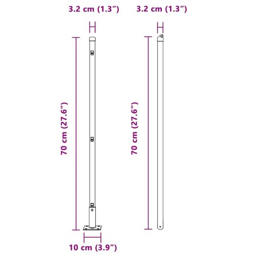 Стълб за ограда. 13 pcs Сребрист Стомана