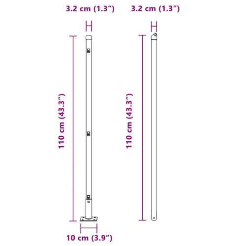 Стълб за ограда. 13 pcs Сребрист Стомана