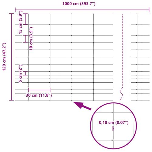 Див ограда Горещо поцинковано 1000 x 120 x 0,18 см Желязо