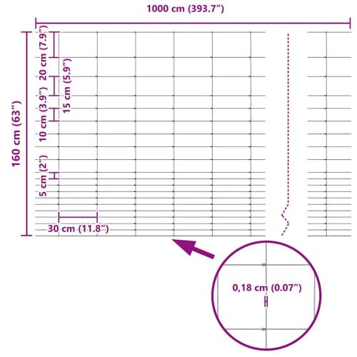 Див ограда 1000 x 160 x 0,18 см Желязо Горещо поцинковано