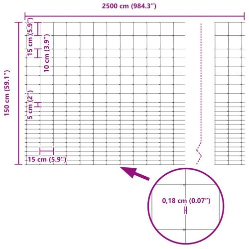 Ограда за пасища Сребрист 25 x 1,6 м Поцинкована стомана