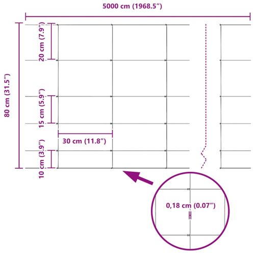 Ограда за пасища Сребрист 50 x 0,8 m Поцинкована стомана