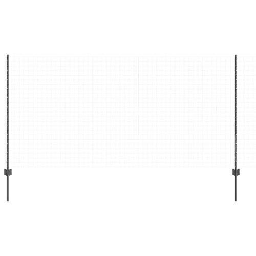 Стълб за ограда. 11 pcs Сив 120 cm Стомана