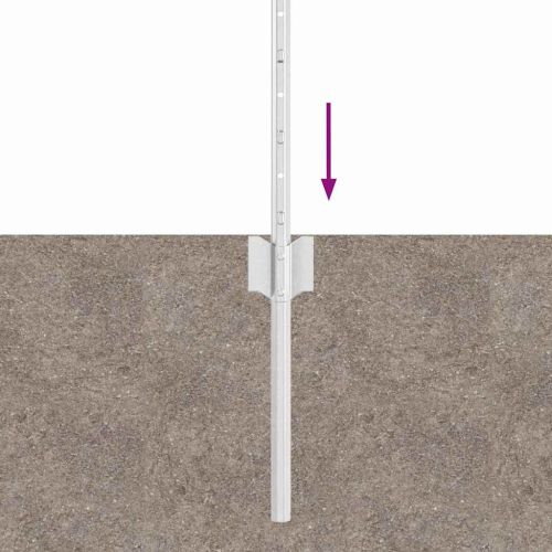 Стълб за ограда. 5 pcs Сребрист 80 cm Стомана