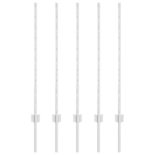 Стълб за ограда. 5 pcs Сребрист 100 cm Стомана