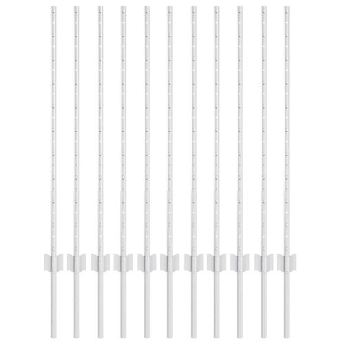 Стълб за ограда. 11 pcs Сребрист 100 cm Стомана