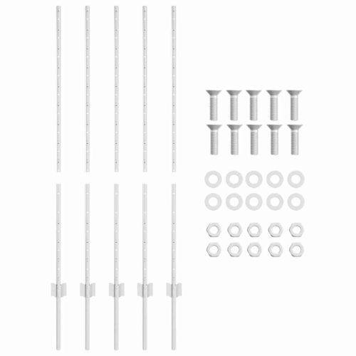 Вградена оградна колона 5 pcs Сребристо 160 cm