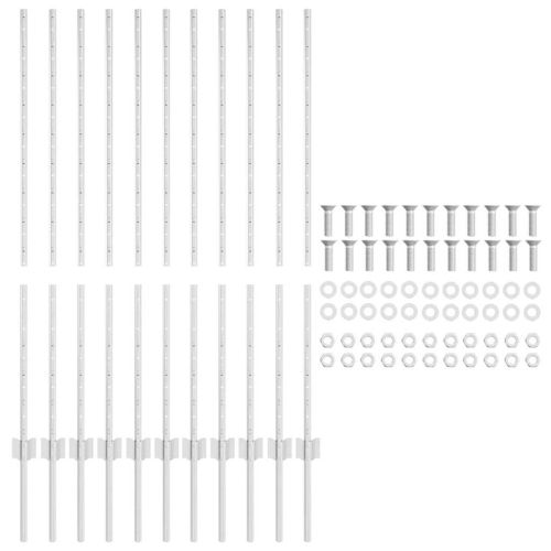 Стълб за ограда. 11 pcs Сребрист 120 cm Стомана
