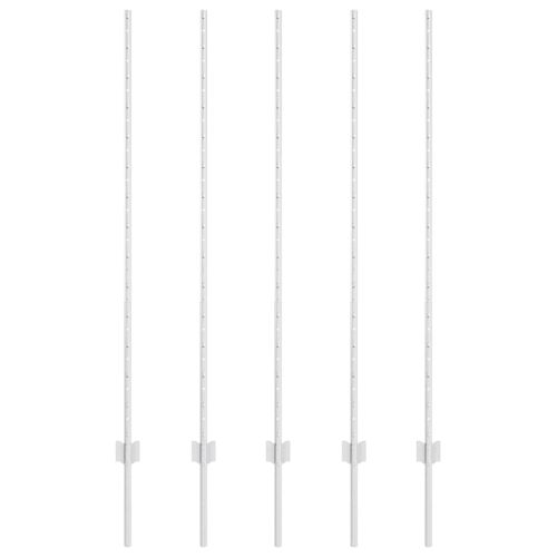 Стълб за ограда. 5 pcs Сребрист 140 cm Стомана