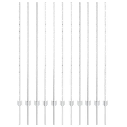 Стълб за ограда. 11 pcs Сребрист 140 cm Стомана