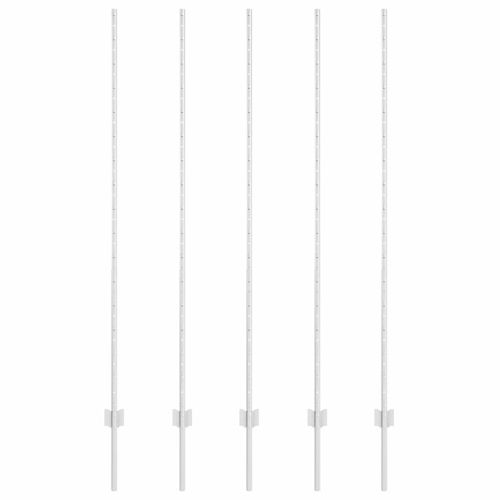 Стълб за ограда. 5 pcs Сребрист 150 cm Стомана