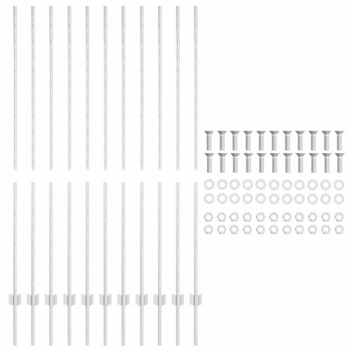 Стълб за ограда. 11 pcs Сребрист 150 cm Стомана