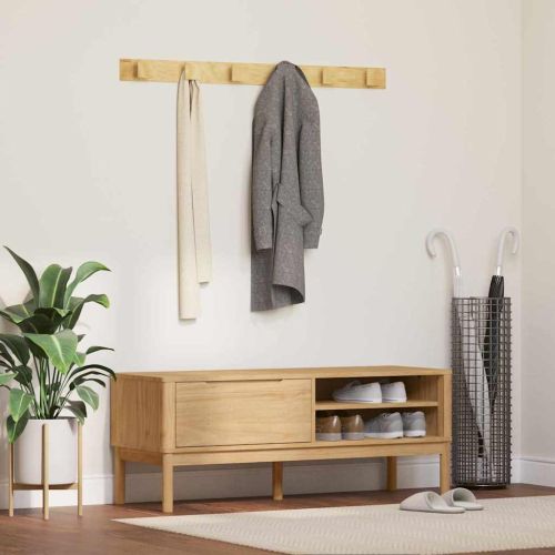 Лавица за коридор FLORO Кафяво с восъчно покритие Солиден бор