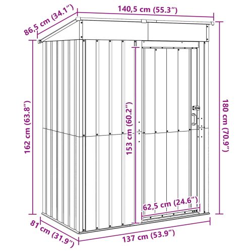 Градински навеси Антрацит 137 x 81 x 180 см Метал