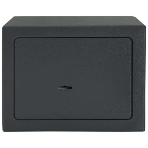 Каса с заключване Тъмносиво 23 x 17 x 17 см Стомана