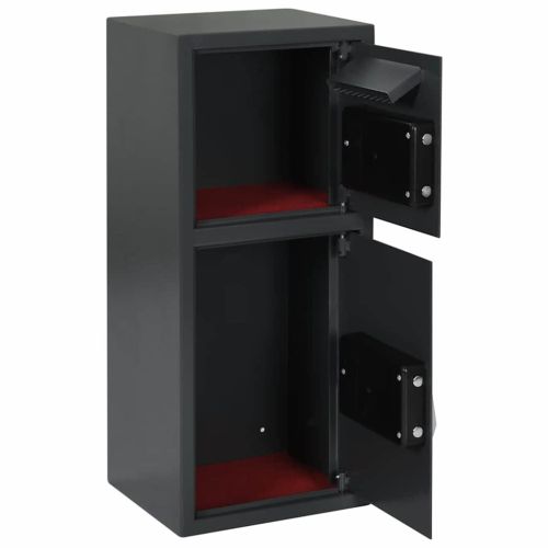 Цифров сейф с заключване Тъмносив 35 x 31 x 80 см Стомана