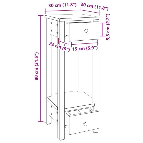 Стойка за растения Кафяво 30 x 30 x 80 cm Махагоново дърво