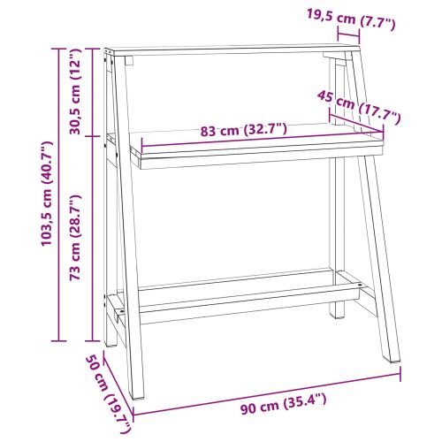 Бюро Кафяво 90 x 50 x 103 см Солидно възстановено дърво