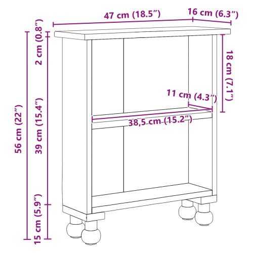 Рафтове с рафт Кафяво 47 x 16 x 55 см Масивно махагоново дърво