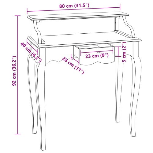 Бюро за писане с чекмедже Кафяв и бял 80 x 40 x 92 см
