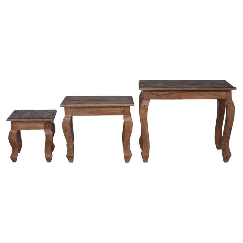 Н nesting маса 3 pcs Кафяво Масивна махагонова дървесина