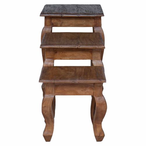 Н nesting маса 3 pcs Кафяво Масивна махагонова дървесина
