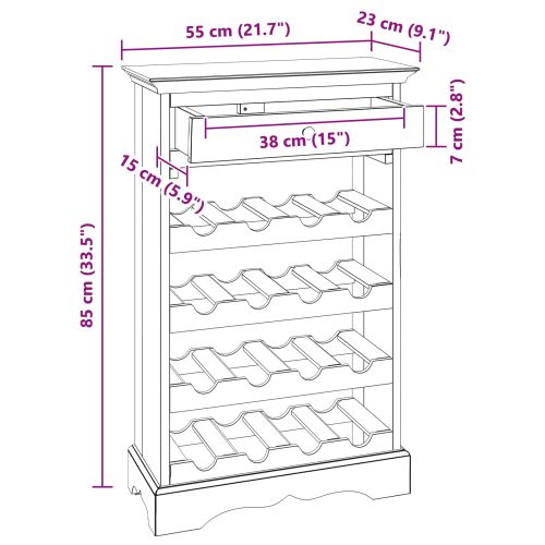 Винен рафт Масивно махагоново дърво