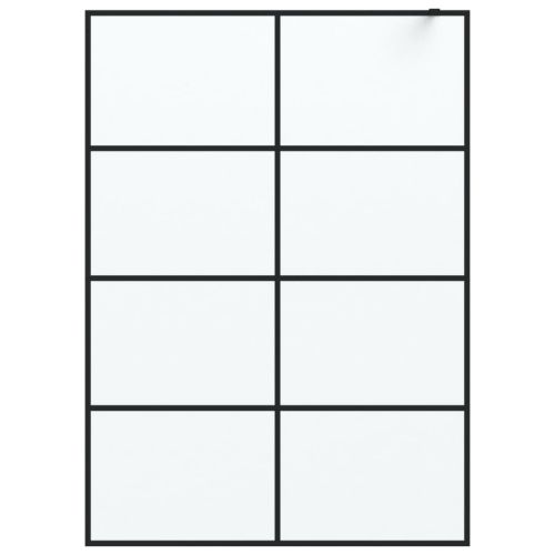 Параван за баня, черен, 140x195 см, матирано ESG стъкло