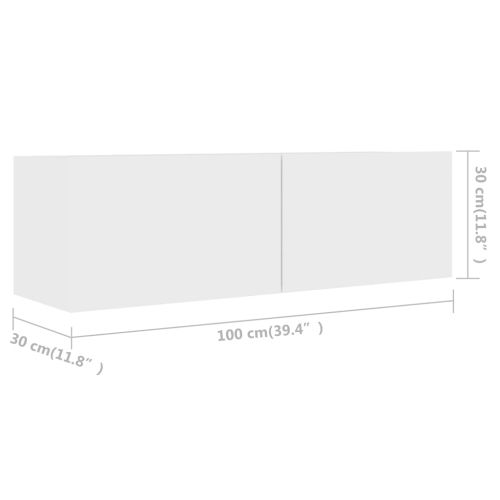 Комплект ТВ шкафове от 6 части, бял, инженерно дърво