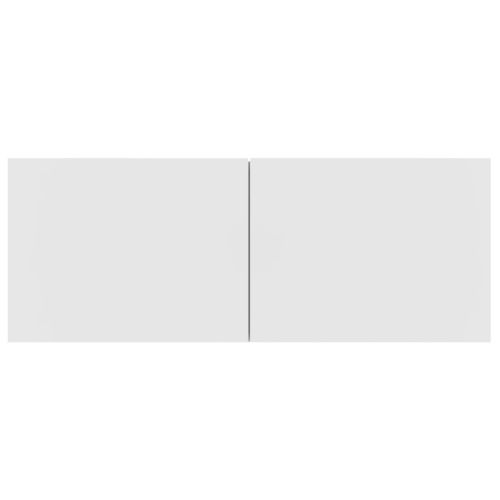 Комплект ТВ шкафове от 5 части инженерно дърво Бял гланц