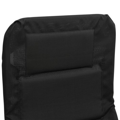 Сгъваеми шезлонги 2 бр черни текстилен и боядисана стомана