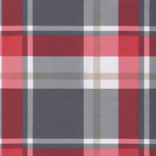 Възглавници за стол с облегалка 6 бр червено каре Оксфорд плат