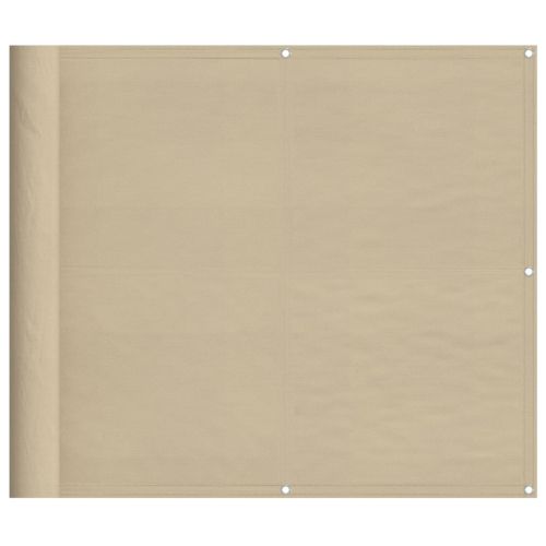 Балконски параван бежов 90x800 см 100% полиестер оксфорд