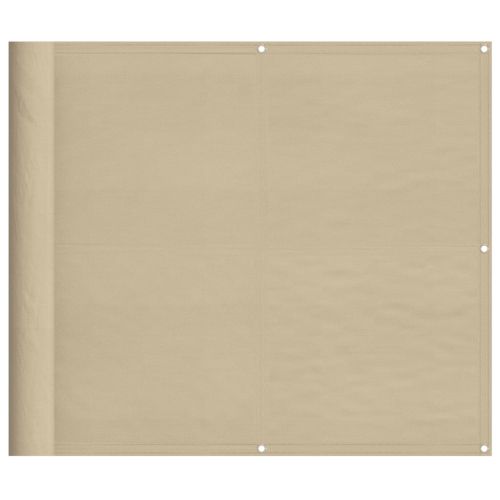 Балконски параван бежов 90x1000 см 100% полиестер оксфорд