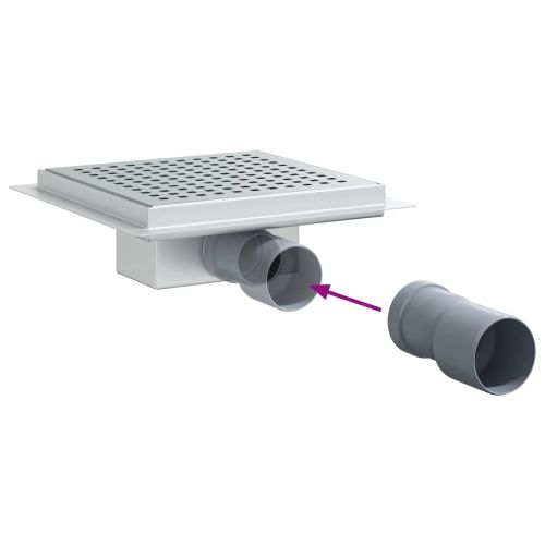 Дренаж за душ с точки Сребрист 20 x 20 cm